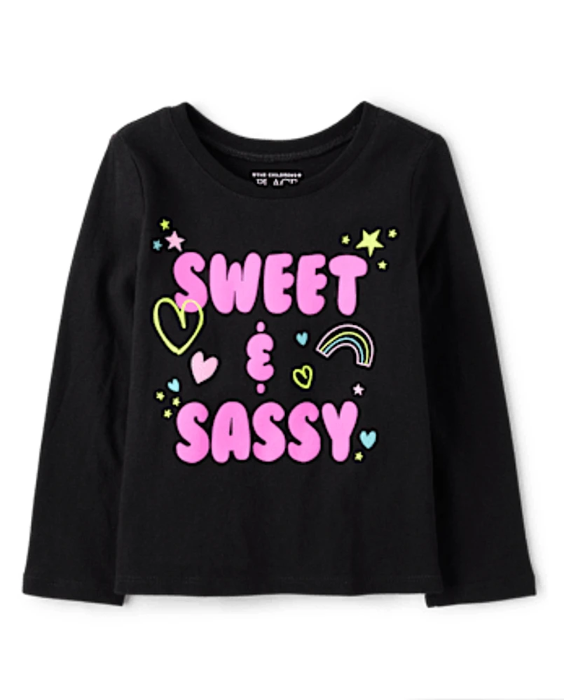 Baby And Toddler Girls Sweet Sassy Graphic Tee