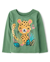 Baby And Toddler Girls Cheetah Graphic Tee