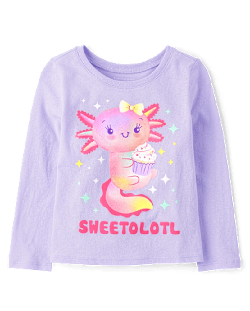 Baby And Toddler Girls Axolotl Dessert Graphic Tee