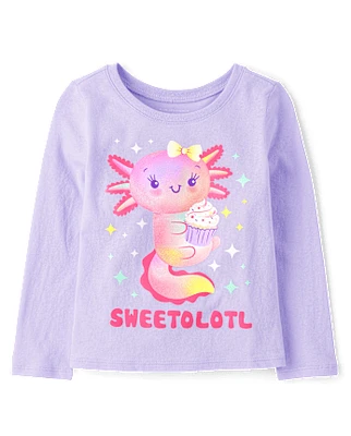 Baby And Toddler Girls Axolotl Dessert Graphic Tee