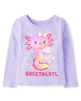 Baby And Toddler Girls Axolotl Dessert Graphic Tee