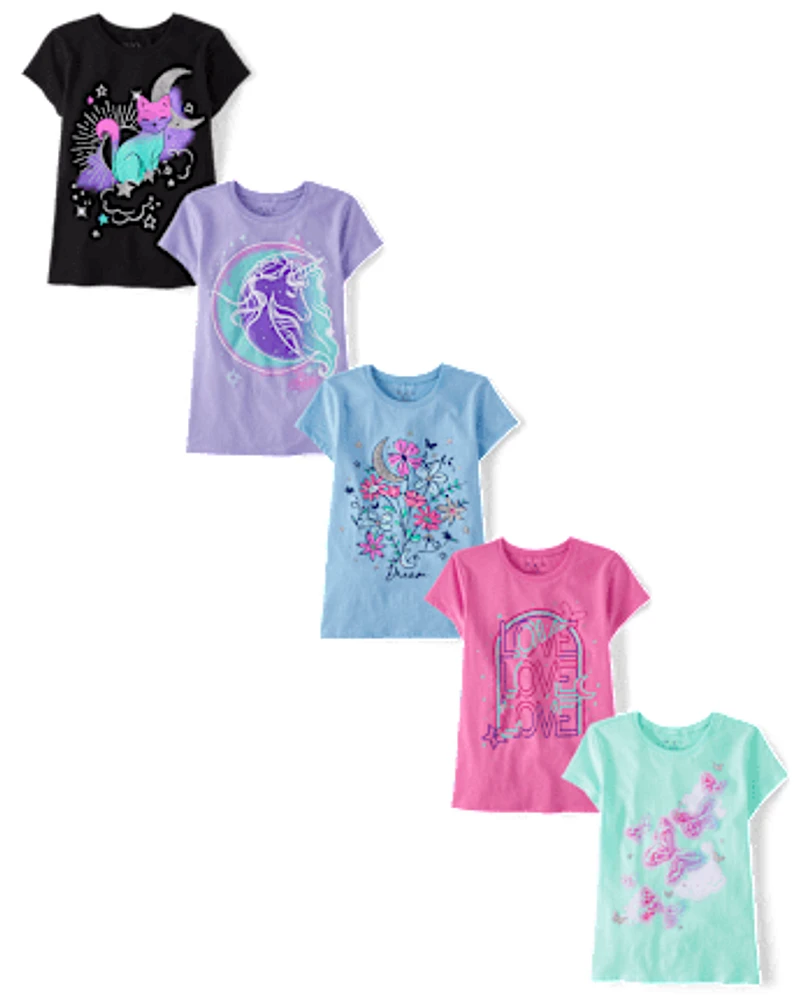 Girls Trend Graphic Tee 5-Pack