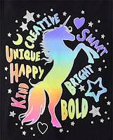 Girls Rainbow Unicorn Graphic Tee