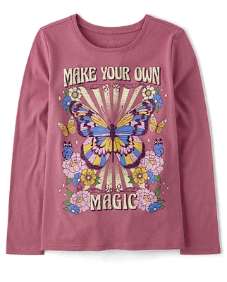 Fille Papillon Magic T-shirt imprimé