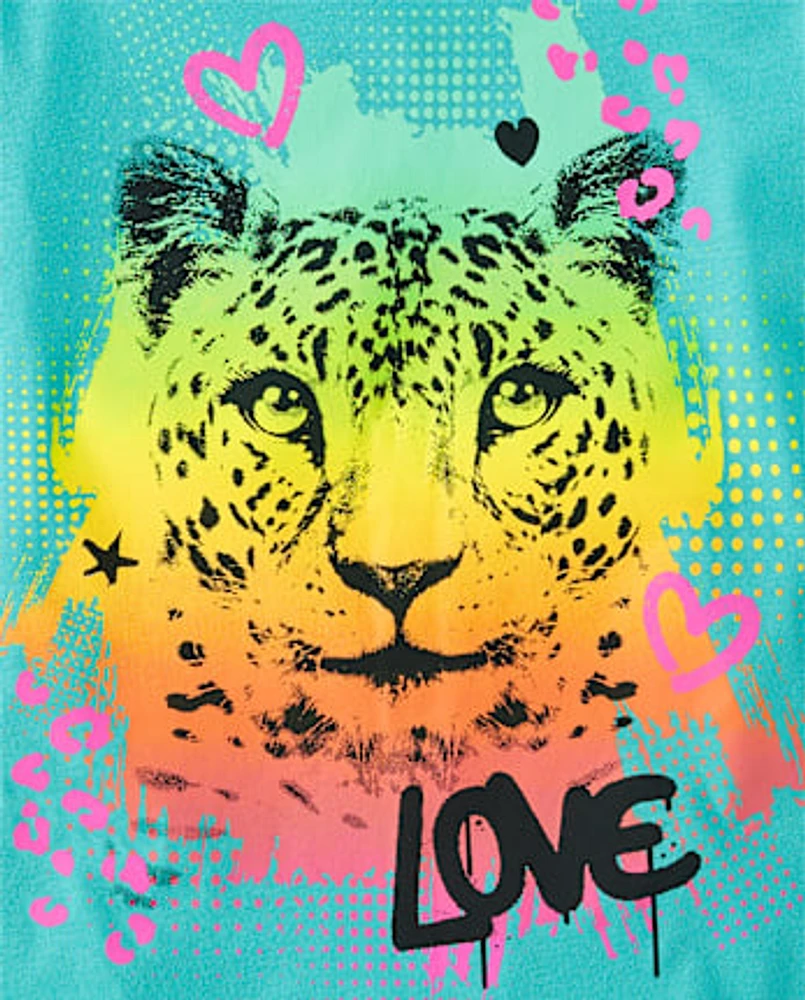 Girls Cheetah Graphic Tee