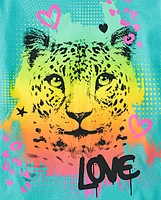 Girls Cheetah Graphic Tee