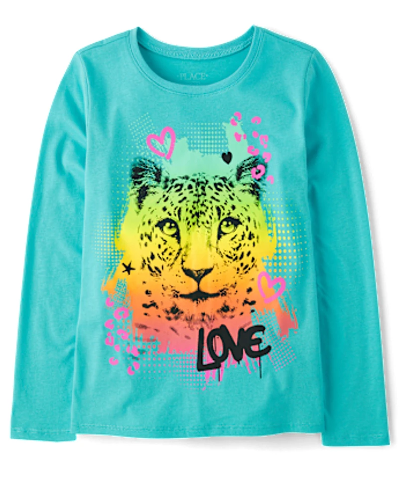 Girls Cheetah Graphic Tee