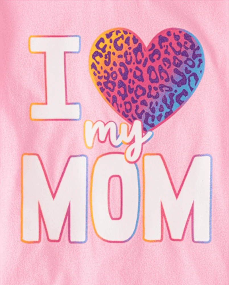 Fille Love My Mom T-shirt imprimé