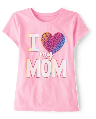 Fille Love My Mom T-shirt imprimé