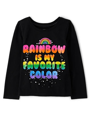 Baby And Toddler Girls Rainbow Graphic Tee