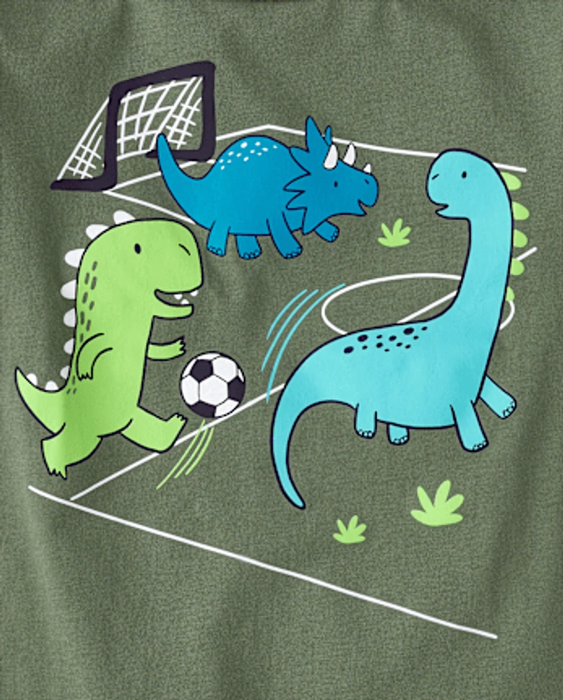 Baby And Toddler Boys Dino Soccer Graphic Tee