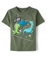 Baby And Toddler Boys Dino Soccer Graphic Tee