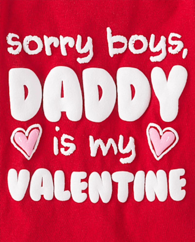 Baby And Toddler Girls Daddy Is My Valentine Graphic Tee