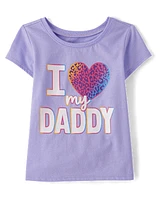 Baby And Toddler Girls Love My Daddy Graphic Tee