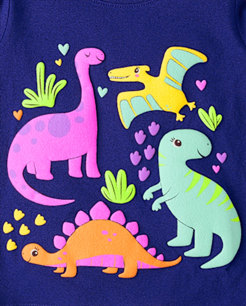 Baby And Toddler Girls Dino Graphic Tee