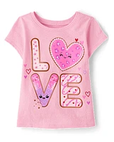 Baby And Toddler Girls Valentine's Day Love Cookies Graphic Tee