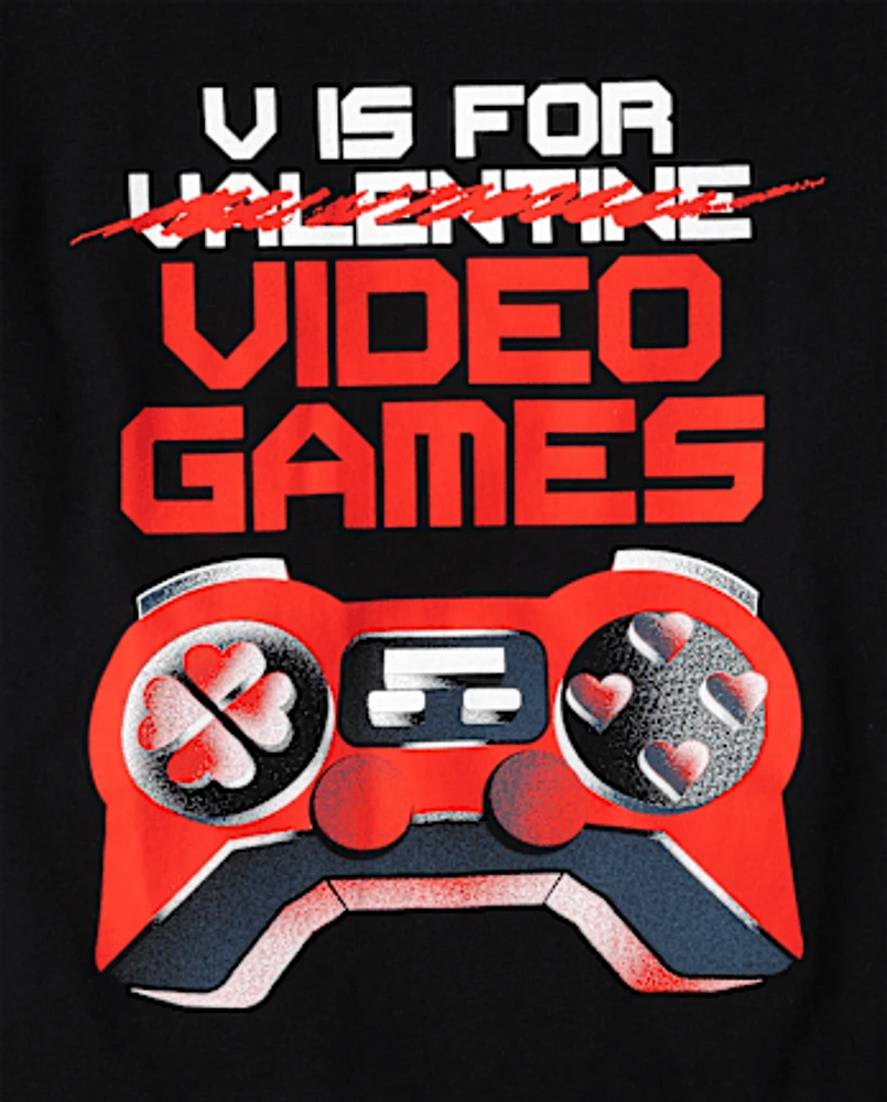 Boys V For Video Games Graphic Tee