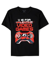 T-shirt imprimé V pour jeux vidéo garçons