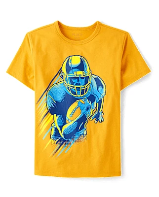 Boys Football Player Graphic Tee