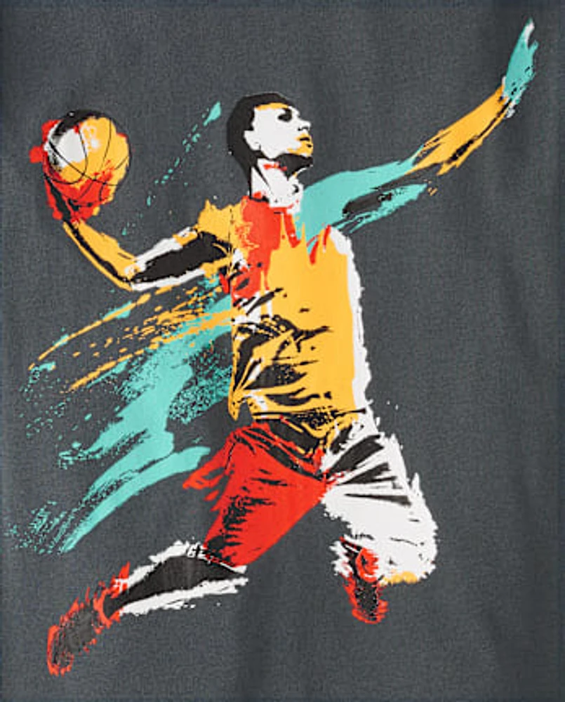 T-shirt imprimé joueur de basket garçon