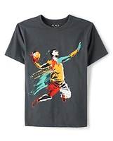 T-shirt imprimé joueur de basket garçon