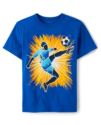 T-shirt imprimé joueur de soccer pour garçons