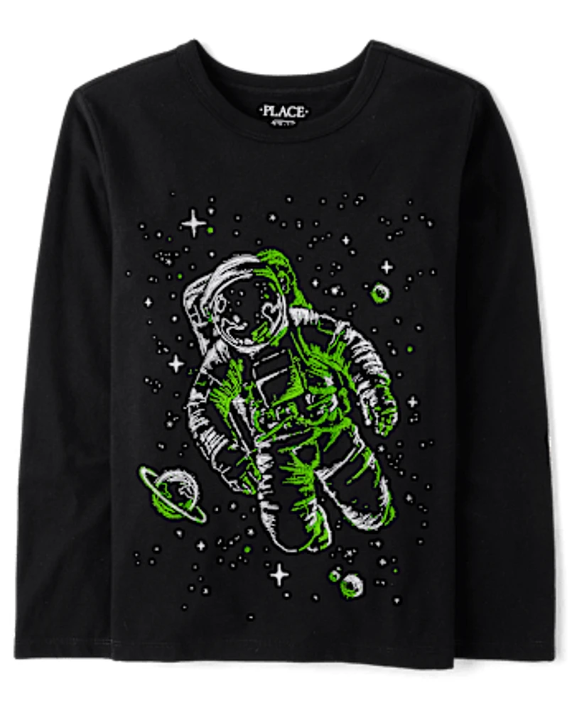 T-shirt imprimé Astronaute phosphorescent pour garçon