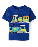 Baby And Toddler Boys Train Graphic Tee