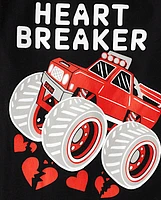 Baby And Toddler Boys Valentine's Day Monster Truck Graphic Tee