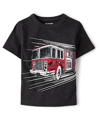 Baby And Toddler Boys Fire Truck Graphic Tee