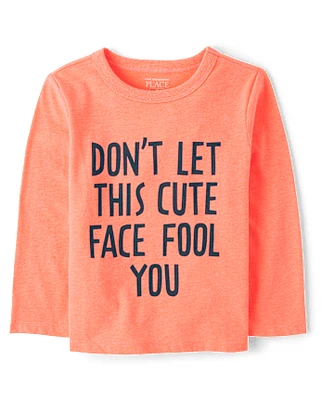 Baby And Toddler Boys Cute Face Graphic Tee