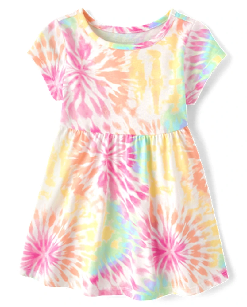 Baby And Toddler Girls Rainbow Tie Dye Everyday Dress