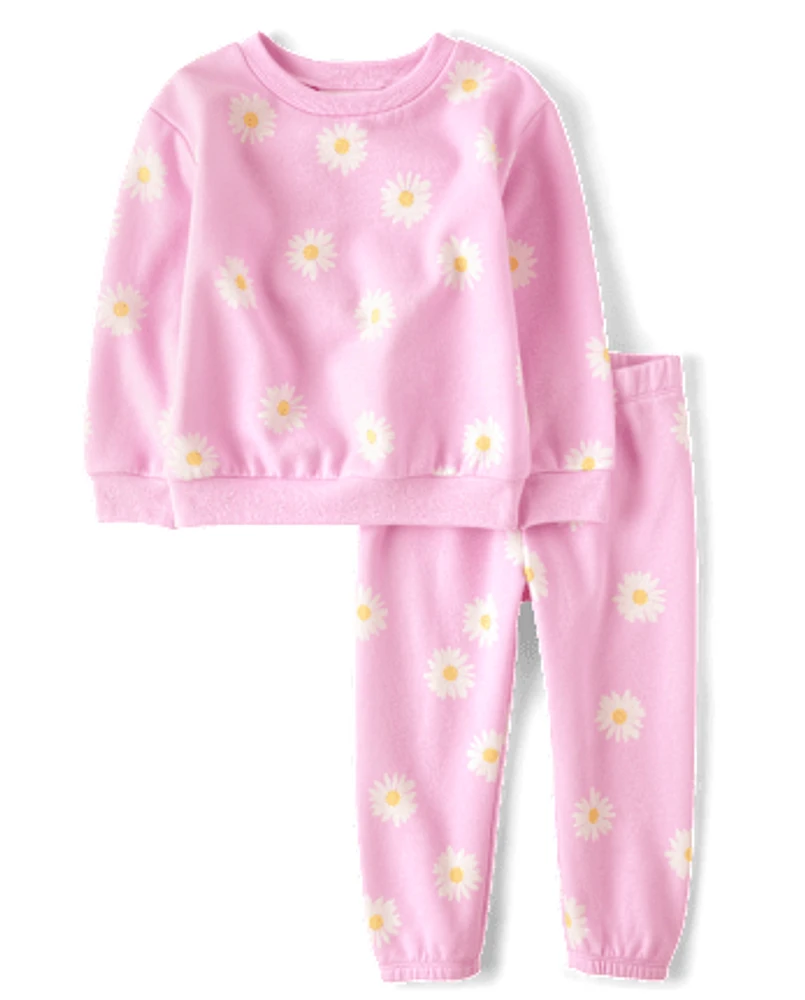 Toddler Girls Daisy Fleece 2-Piece Outfit Set