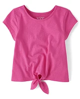 Toddler Girls Tie Front Top