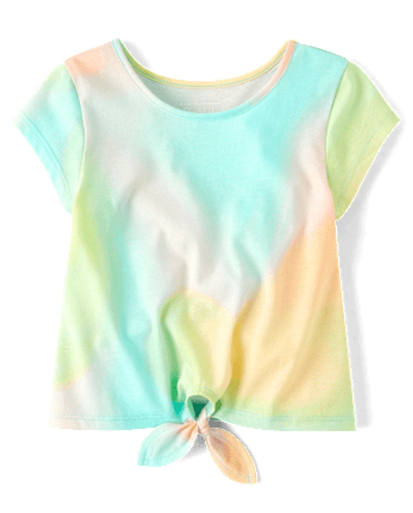 Toddler Girls Print Tie-Front Top