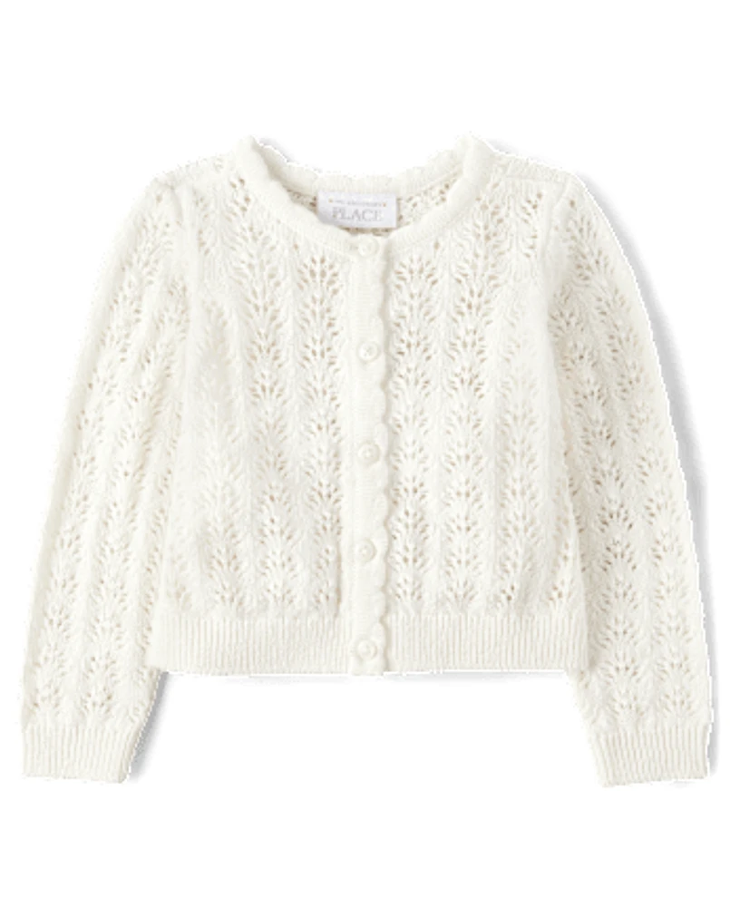 Toddler Girls Pointelle Cardigan