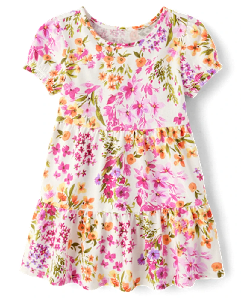 Baby And Toddler Girls Floral Tiered Dress