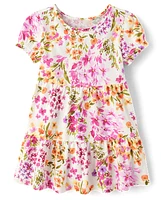 Baby And Toddler Girls Floral Tiered Dress