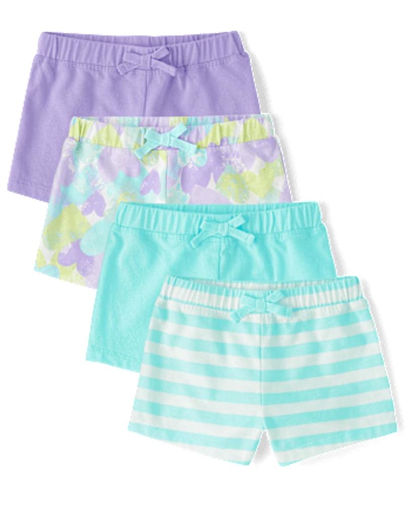 Toddler Girls Print Shorts 4-Pack