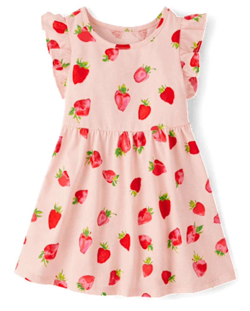 Baby And Toddler Girls Strawberry Flutter Dress