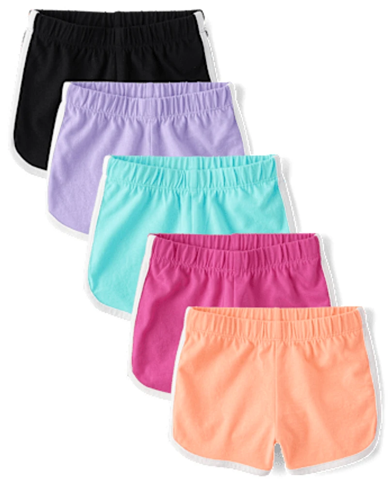 Toddler Girls Dolphin Shorts 5-Pack