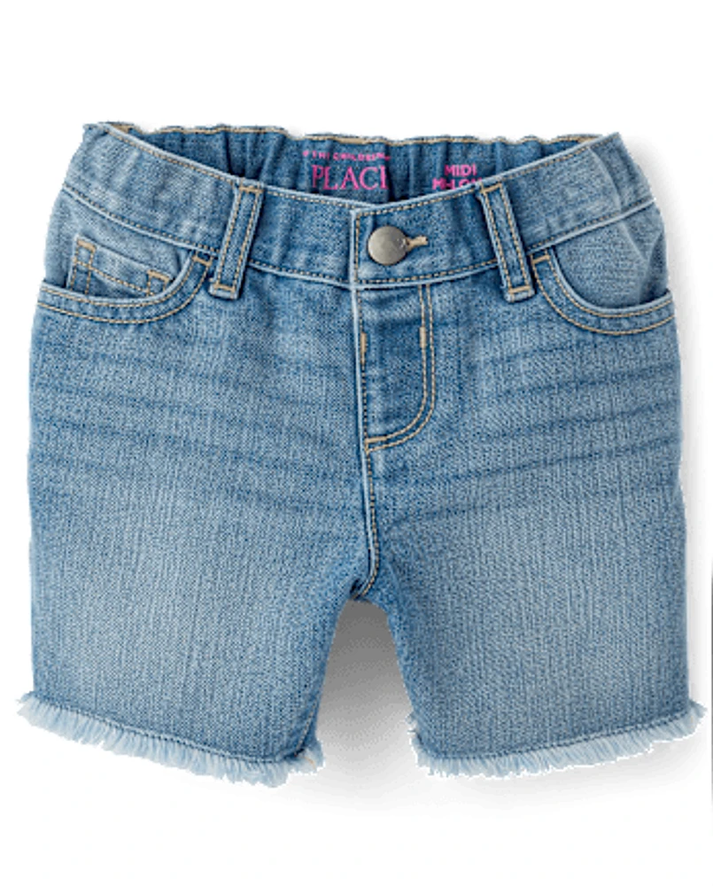 Baby And Toddler Girls Denim Midi Shorts