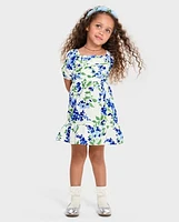 Toddler Girls Mommy And Me Floral Pleated Ruffle Dress