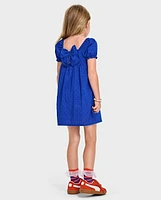 Toddler Girls Mommy And Me Bow Back Fit Flare Dress