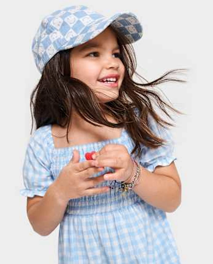 Toddler Girls Mommy And Me Gingham Poplin Smocked Ruffle Dress