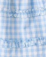 Toddler Girls Mommy And Me Gingham Poplin Smocked Ruffle Dress