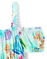 tout-petit, fille Famille assortie Tropical Off Shoulder Robes