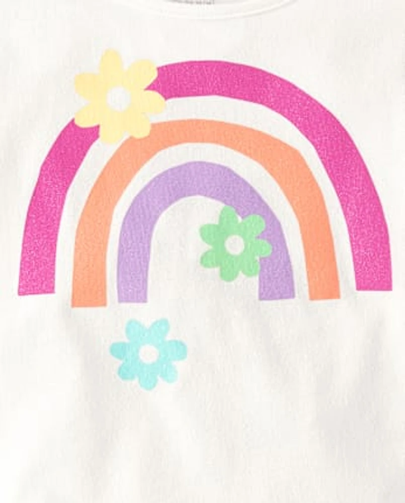 Baby And Toddler Girls Rainbow Flutter Top