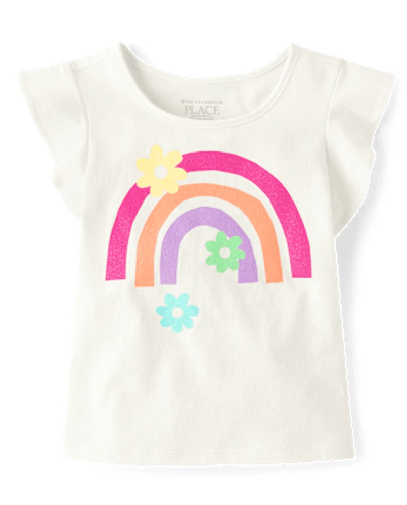 Baby And Toddler Girls Rainbow Flutter Top