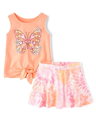 Toddler Girls Butterfly 2-Piece Outfit Set